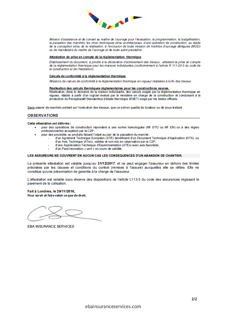 Assurance responsabilité civile professionnelle (2/2)