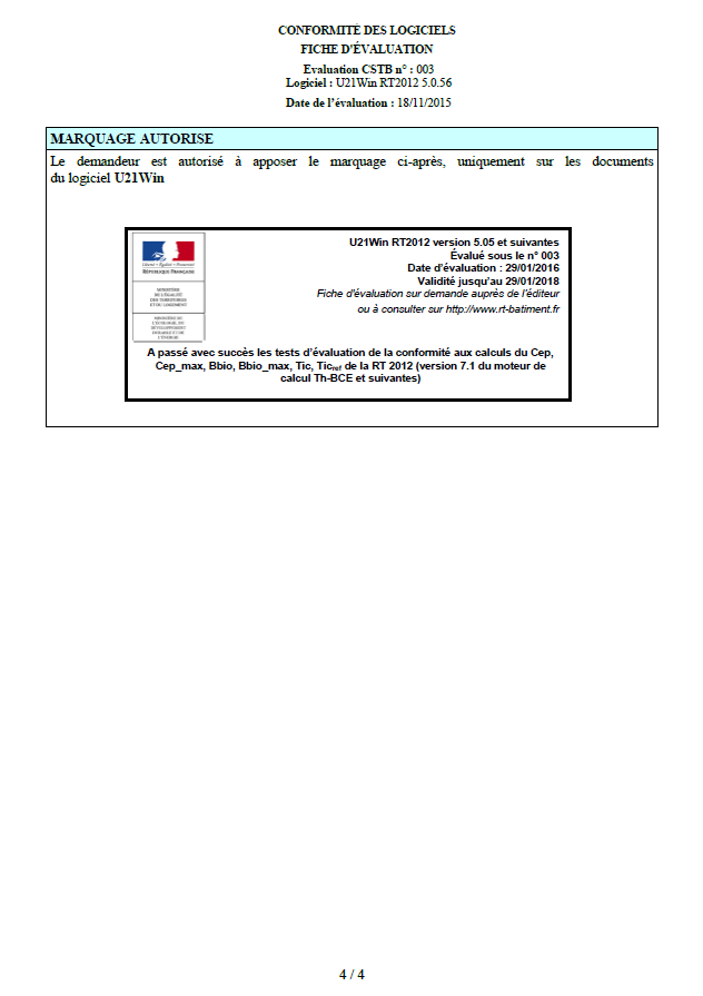 Certification du logiciel (4/4)